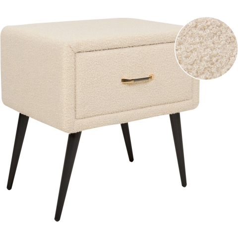 Beliani - FLAYAT - Nachtkastje - Beige - Bouclé