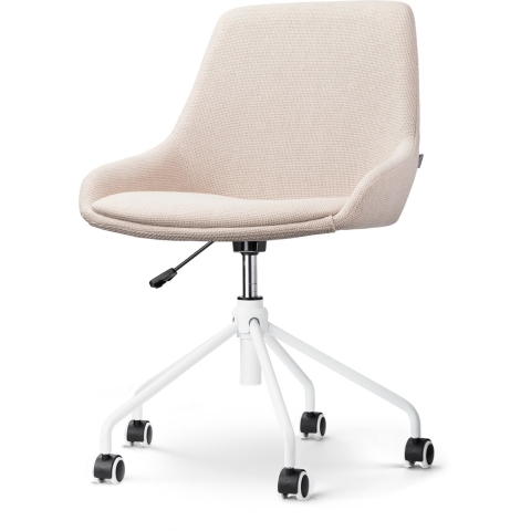 Nolon Nout-Isa Bureaustoel Beige - Stof - Wit Onderstel