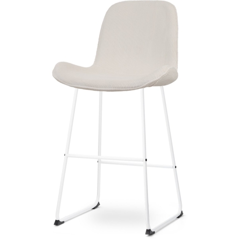 Nolon Nino-Fé Barkruk Ribstof Créme - Wit Onderstel - 75 cm