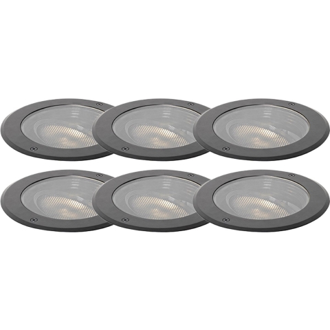 QAZQA Set van 6 grondspot wart AR111 verstelbaar IP65 - Delux Honey