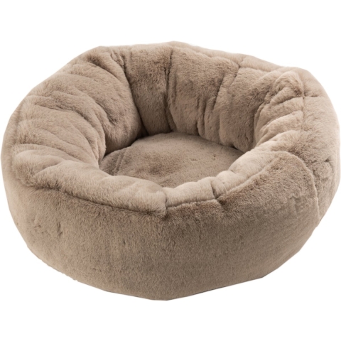 J-Line Rond kattenmand - textiel - lichtgrijs