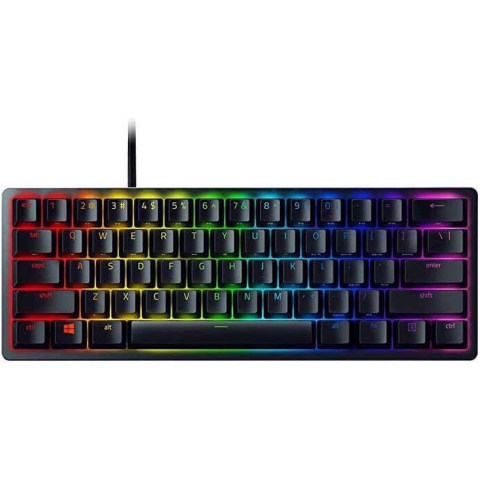 Razer Huntsman Mini 60% Gaming Keyboard - Clicky Optical Switch - Doubleshot PBT Keycaps - Chroma RGB Lighting - German Layout - Black