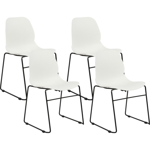 Beliani - PANORA - Eetkamerstoel set van 4 - Wit - Plastic