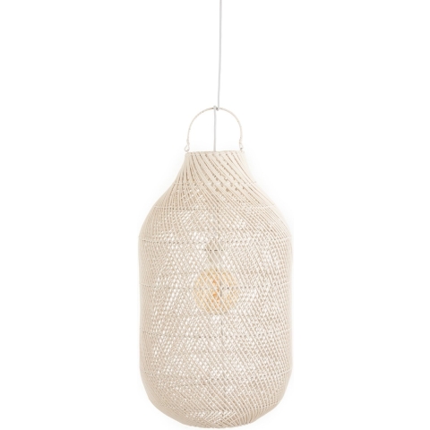 J-Line lampkap Cylinder - rotan - wit - extra large