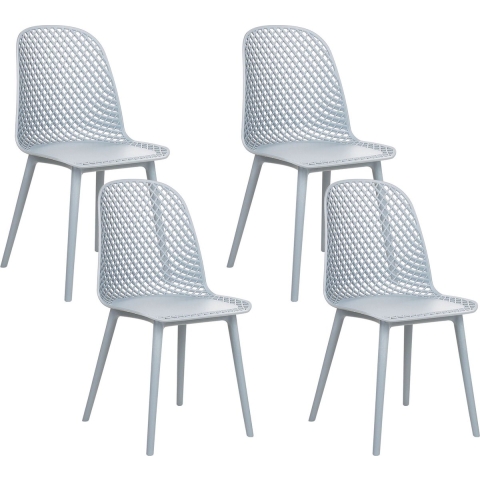 Beliani - EMORY - Eetkamerstoelen set 4 - Lichtblauw - Synthetisch
