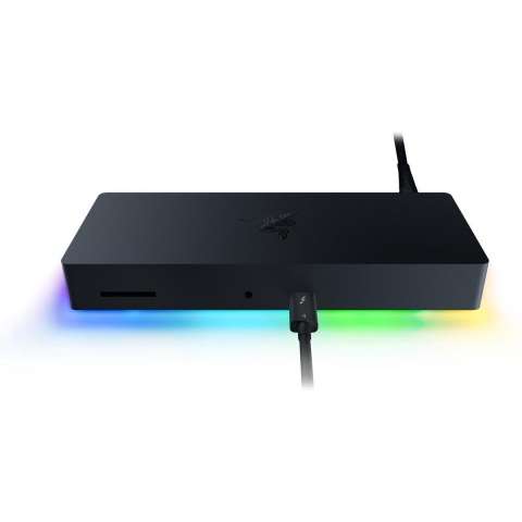 Razer Thunderbolt™ 4 Dock Chroma - Black - Universal Thunderbolt™ 4 dock with 10 ports for maximum connectivity - Connectivity to Maximize Your Setup - Future-proof and Backwards-compatible - Pass-through Charging