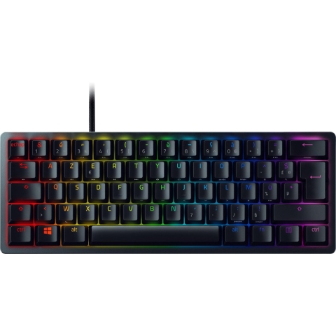 Razer Huntsman Mini 60% Gaming Keyboard - Linear Optical Switch - Doubleshot PBT Keycaps - Chroma RGB Lighting - French Layout - Black