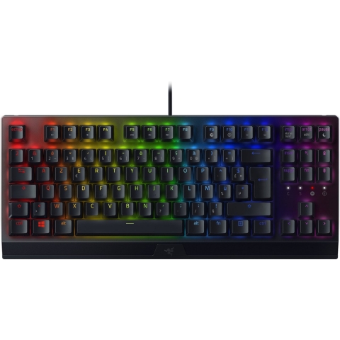 Razer BlackWidow V3 Tenkeyless Compact Mechanical Keyboard with Razer Chroma RGB - Fully Programmable Keys - Green Switch (Tactile & Clicky) - French Layout
