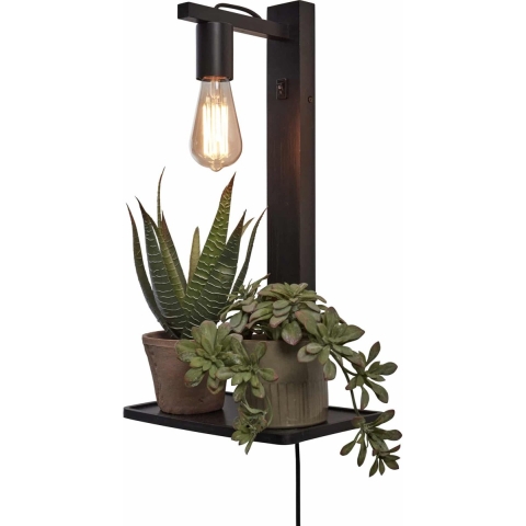 GOOD&MOJO Wandlamp Flores - Bamboe Zwart - 30x18x52cm
