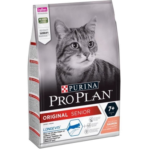 3x3kg Senior 7+ Longevis Rijk Aan Zalm Purina Pro Plan Kattenvoer
