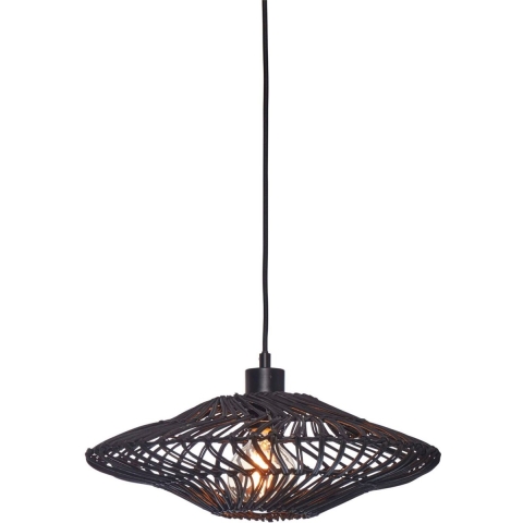 GOOD&MOJO Hanglamp Zanzibar - Rotan Zwart - Ø40x12cm