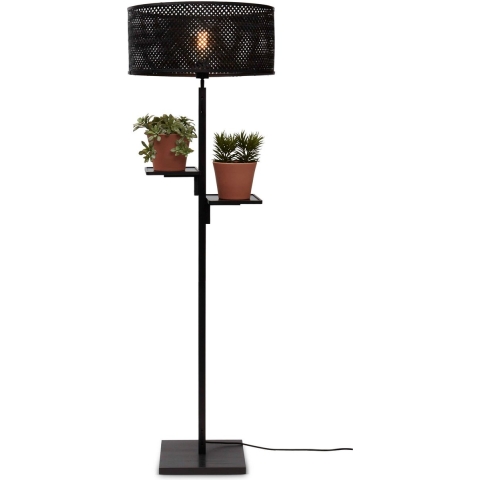 GOOD&MOJO Vloerlamp Java - Bamboe Zwart - Ø50x158cm