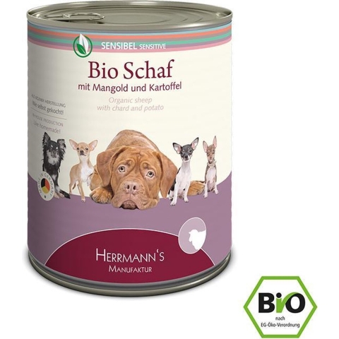 12x800g Herrmann's Menu Schaap met bio courgette en bio aardappelen