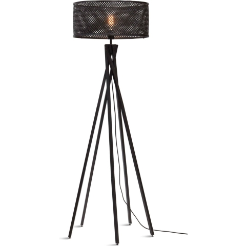 GOOD&MOJO Vloerlamp Java - Bamboe Zwart - Ø50x146cm