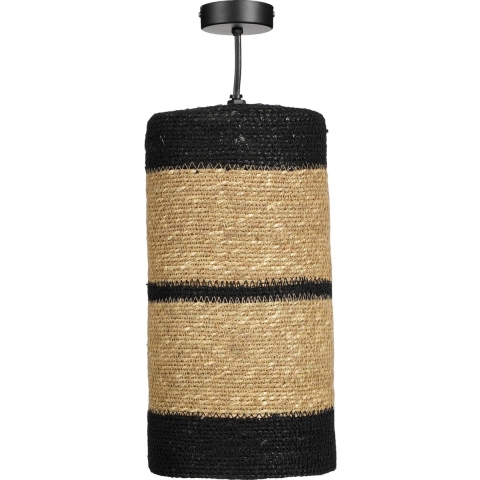 Mica Decorations Jinx Hanglamp - H30 x Ø15 cm - Jute - Zwart