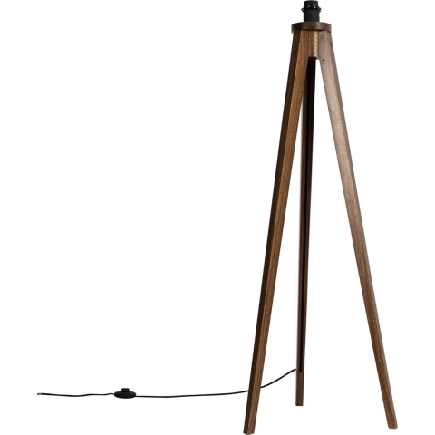 QAZQA Landelijke vloerlamp tripod walnoot hout - Tripod Classic