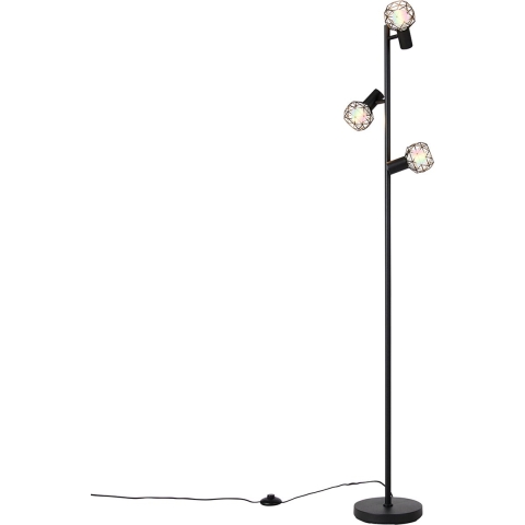 QAZQA Smart vloerlamp zwart verstelbaar incl. 3 Wifi P45 - Mesh
