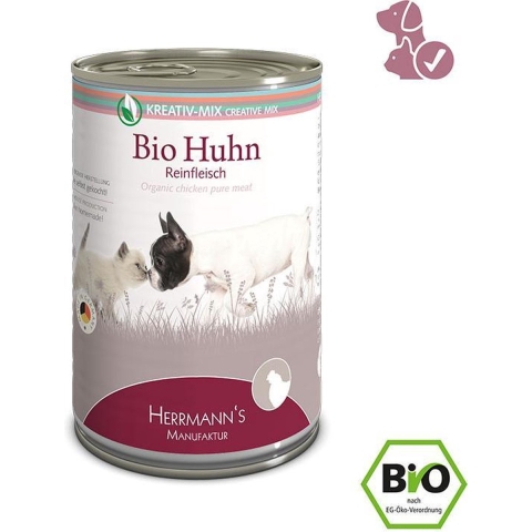 12x400g Bio-Kip Vlees Puur Herrmann's Hondenvoer