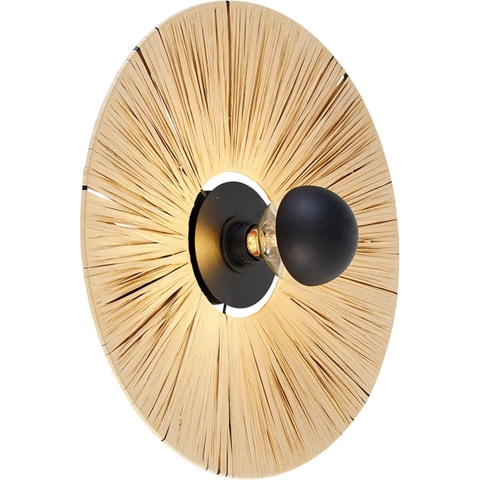 QAZQA Landelijke wandlamp zwart met touw 45 cm - Leia