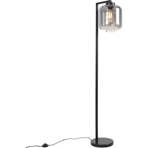 QAZQA Smart vloerlamp zwart met smoke glas incl. Wifi ST64 - Qara