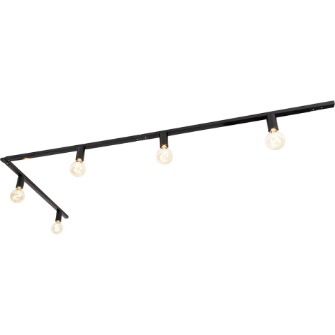 QAZQA Moderne 1-fase railsysteem 5-lichts incl. E27 fitting zwart -