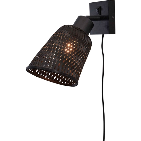 GOOD&MOJO Wandlamp Java - Bamboe Zwart - Ø15cm