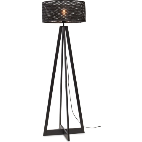 GOOD&MOJO Vloerlamp Java - Bamboe Zwart - 50x50x145cm