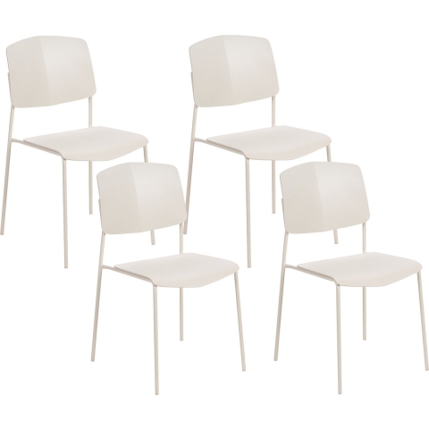 Beliani - ASTORIA - Eetkamerstoel set van 4 - Beige - Plastic