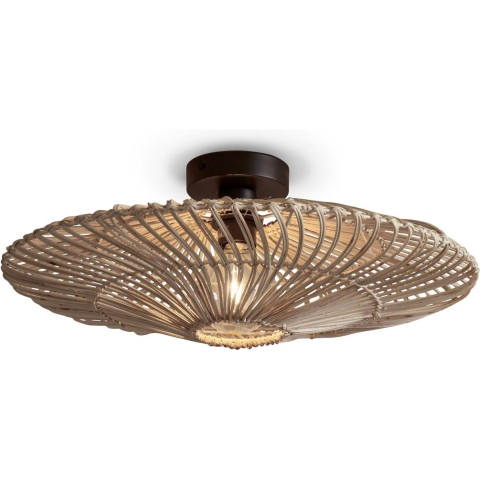 GOOD&MOJO Plafonniere Zanzibar - Rotan Wit - Ø55cm