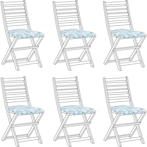 Beliani - TOLVE - Zitkussen set van 6 - Blauw - Polyester
