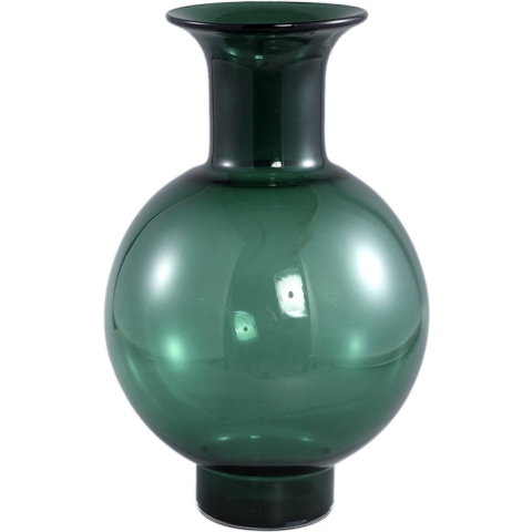 PTMD Nory Green glass bulb vase round regular