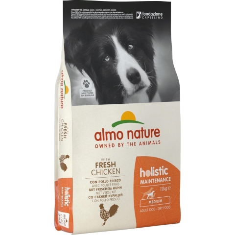 2x12kg Almo Nature Adult Kip & Rijst Medium Hondenvoer