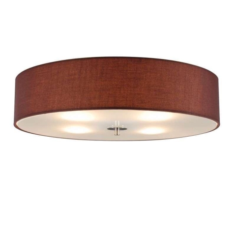 QAZQA Landelijke plafondlamp bruin 50 cm - Drum