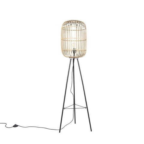 QAZQA Landelijke vloerlamp rotan - Manila