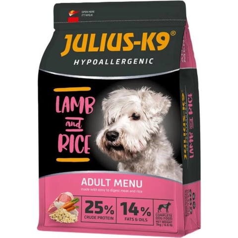 2x 12 kg JULIUS-K9 High Premium Hypoallergenic lam hondenvoer droog