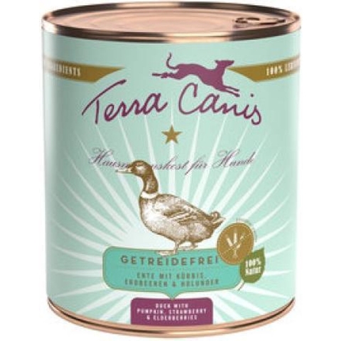 Terra Canis Graanvrij Voordeelpakket 12 x 800 g - Eend met pompoen, aardbeien & vlierbes