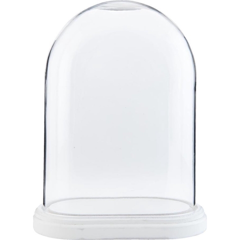 Clayre & Eef Stolp 26x15x33 cm Hout Glas Ovaal Glazen Stolp