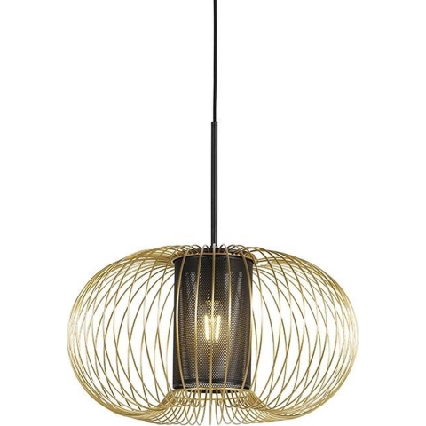 QAZQA Design hanglamp goud met zwart 50 cm - Marnie
