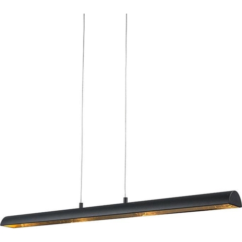 QAZQA Hanglamp zwart met gouden binnenkant incl. LED - Balo 4