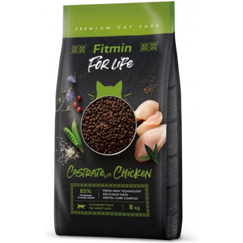 2x 8kg Fitmin Cat For Life Castrate met Kip Droog Kattenvoer