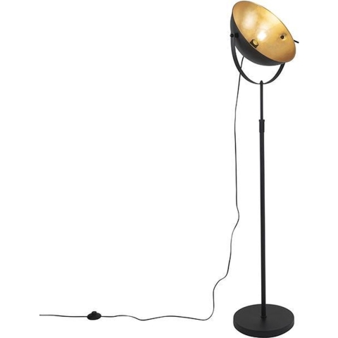 QAZQA Vloerlamp zwart met goud 35 cm verstelbaar - Magnax