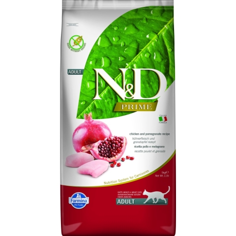5kg Graanvrij Adult Kip & Granaatappel Farmina N&D Kattenvoer