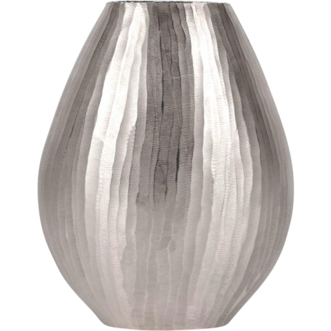 Rasteli Vaas Aluminium Ovaal Zilver L 36 B 19.5 cm H 47 cm