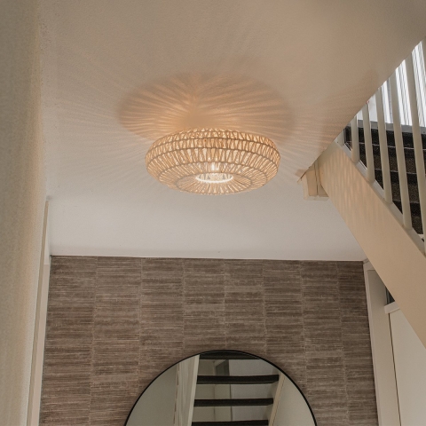 QAZQA Retro plafondlamp wit - Lina