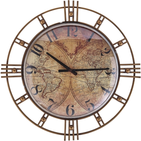 Beliani - LANCY - Wandklok - Goud - Glas