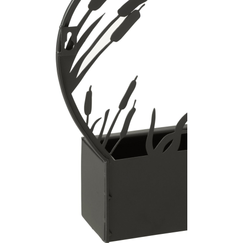 J-Line bloempot Libel - metaal - zwart - Ø 8.00 cm