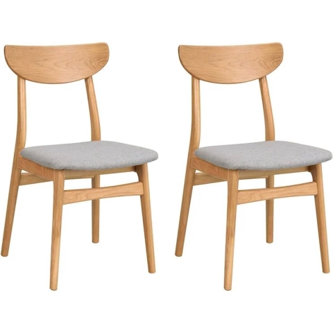 Rowico Home Rodham Eetkamerstoel Eiken - Lichtgrijs - Set Van 2
