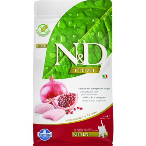 2 x 1,5 kg N&D Prime Cat Chicken & Pomegranate Kitten Droog Kattenvoer
