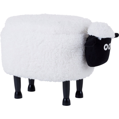 Beliani - SHEEP - Poef - Wit - Polyester