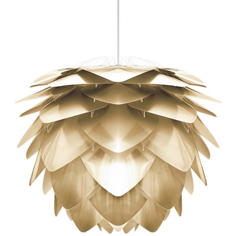 Umage Silvia Mini hanglamp brushed brass - met koordset wit - Ø 32 cm